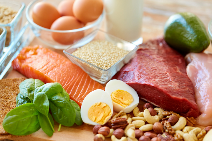 Essential Nutrients for Men’s Health table filled with nutritious food