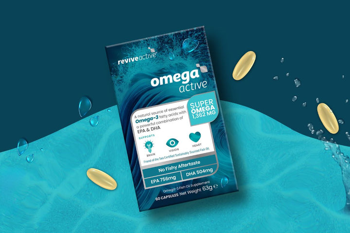 Omega-3 Supplement  Box with the capsules