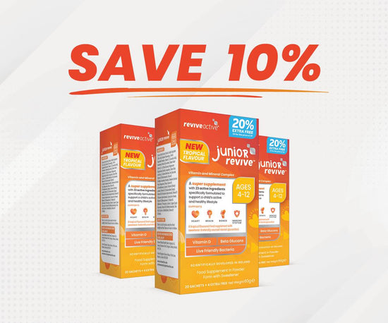 Junior Revive Tropical Flavour 20% Extra Free 3 BOXES (72 SACHETS) Vitamins & Supplements Revive Active