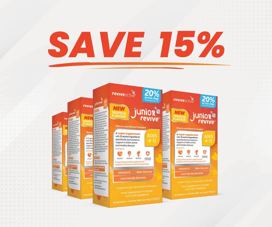 Junior Revive Tropical Flavour 20% Extra Free 6 BOXES (144 SACHETS) Vitamins & Supplements Revive Active