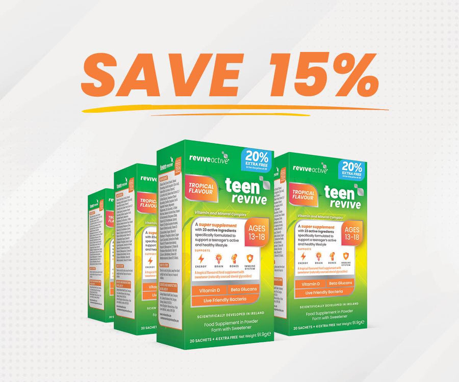 Teen Revive Tropical Flavour 20% Extra Free Vitamins & Supplements Revive Active