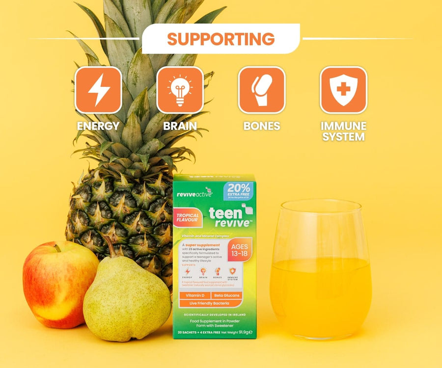 Teen Revive Tropical Flavour 20% Extra Free Vitamins & Supplements Revive Active